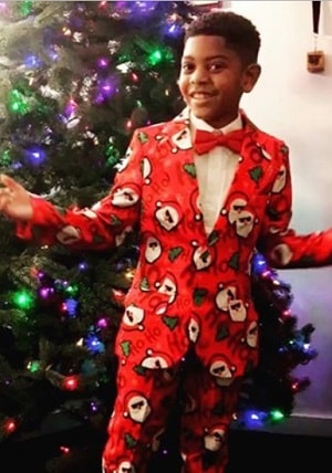 A picture of Aydin Maxwell celebrating Christmas.